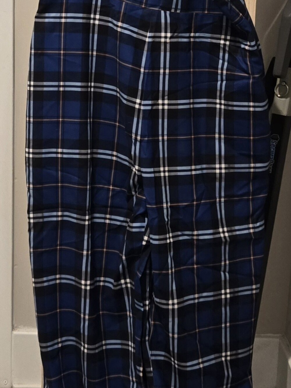Fashion Nova Navy and White Plaid Pants